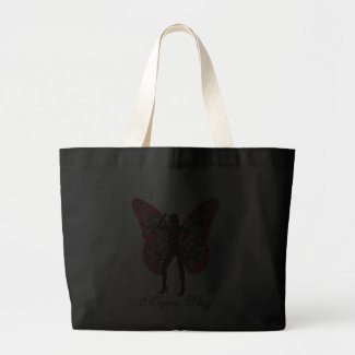 Personalized Zebra Print Butterfly Girl Tote Bag bag