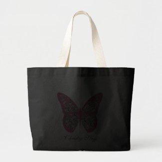 Personalized Zebra Print Butterfly Tote Bag bag