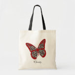 Personalized Zebra Print Butterfly Tote Bag