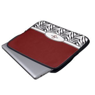 Personalized: Zebra Trim Laptop Sleeve electronicsbag