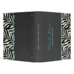 Personalized Zebra Trimmed Binder