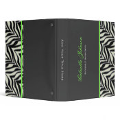 Personalized Zebra Trimmed Binder