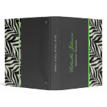 Personalized Zebra Trimmed Binder