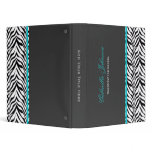 Personalized Zebra Trimmed Binder