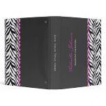 Personalized Zebra Trimmed Binder