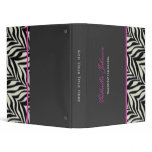 Personalized Zebra Trimmed Binder