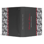 Personalized Zebra Trimmed Binder