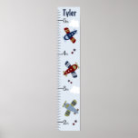 Personalized Zoom Along Airplanes Growth Chart Print