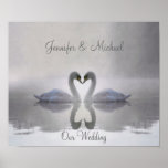 Personilized Swans in Love ~ Poster / Print