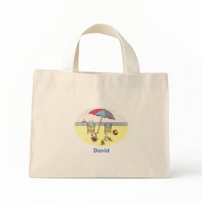 Personized Beach Bunny Tote Tote Bags by sueneu