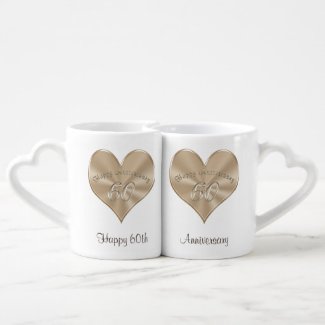 Personlized 60th Wedding Anniversary Lovers Mugs Couples' Coffee Mug Set