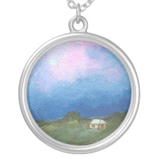 Perspective Round Pendant From Original Art necklace