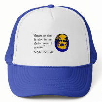 Persuasion, Aristotle quotation cap, headwear hats by Famous_Quotations Persuasion, Aristotle quotation cap, headwear hats