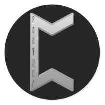 Pertho Rune grey Round Sticker