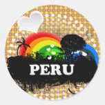 Perú con sabor a fruta lindo pegatinas redondas