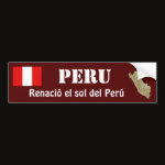 Peru Flag Map Text Bumper Sticker
