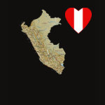 Peru Flag Heart Map Fitted AA T-Shirt