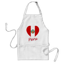 Peru Flag Heart Apron