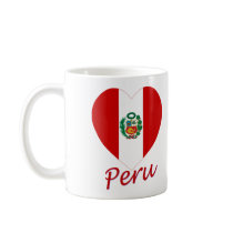 Peru Flag Heart Mugs
