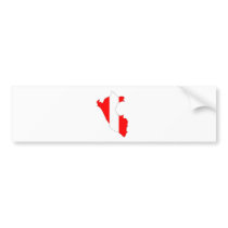 Peru Flag Map full size Bumper Stickers