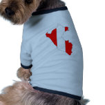 Peru Flag Map full size Pet T Shirt