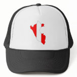Peru Flag Map full size hats