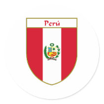 Peru Flag Shield stickers by NameGame Peru Flag Shield stickers