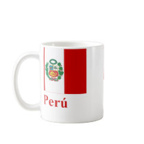 Peru Flag with Name in Spanish Coffee Mug