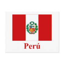 Peru Flag with Name in Spanish postcards by Vexillophile Peru Flag with Name in Spanish postcards