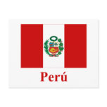 Peru Flag with Name in Spanish Post Cards