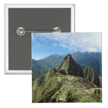 Peru, Machu Picchu, the ancient lost city of 3 Pinback Button