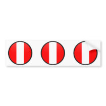 Peru quality Flag Circle Bumper Stickers
