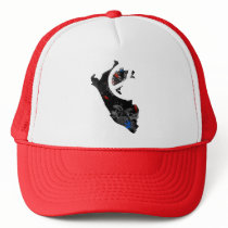 Peru Trendy Peace Sign with Peruvian map Hats