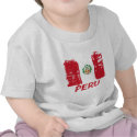 Peruvian grunge flag design t-shirts