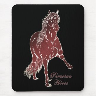 Peruvian Horse Woodcut Mousepads - Put this lovely Peruvian Paso Horse mouse pad on your desk