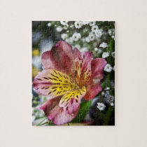 Peruvian Lily and gypsophila flower jigsaw puzzle puzzles