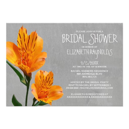 Peruvian Lily Bridal Shower Invitations