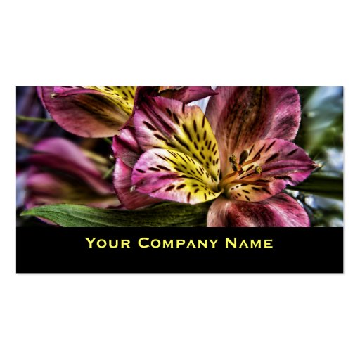Peruvian Lily flower Custom Business Cards (front side)