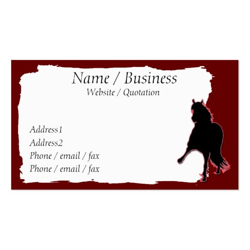 Peruvian Paso Horse Banner Profile Business Card Template