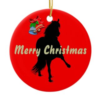 Peruvian Paso Horse Silhouette Merry Christmas ornament