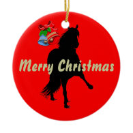 Peruvian Paso Horse Silhouette Merry Christmas Christmas Ornament