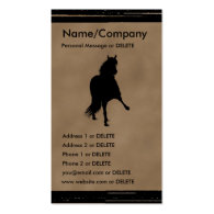 Peruvian Paso Horse Silhouette Personal Business Business Card Templates
