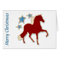 Peruvian Paso Horse Stars Merry Christmas Greeting Cards