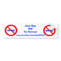 Pervinator bumper stickers