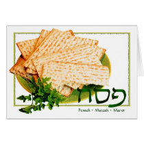 "Pesach, Matzah, Maror" Passover Card cards