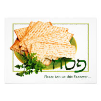 "Pesach, Matzah, Maror" Passover Seder Invitations invitations