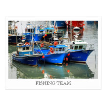 Pesca del equipo postales