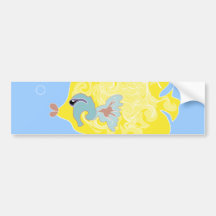 Pescados amarillos etiqueta de parachoque