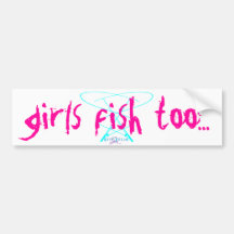 pescados de los chicas también pegatina de parachoque