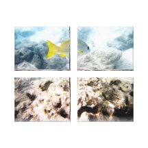 Pescados subacuáticos impresión en lona